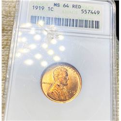 1919 Lincoln Wheat Penny ANACS - MS 64 RED