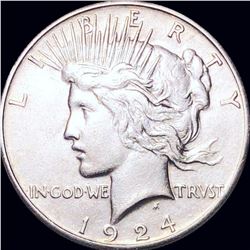 1924-S Silver Peace Dollar NEARLY UNCIRCULATED