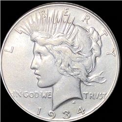 1934 Silver Peace Dollar CLOSELY UNCIRCULATED