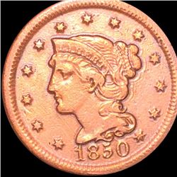 1850 Braided Hair Large Cent LIGHTLY CIRCULATED