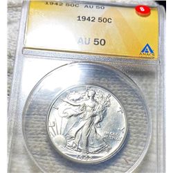 1942 Walking Half Dollar ANACS - AU50