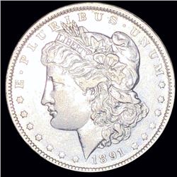 1891-O Morgan Silver Dollar ABOUT UNCIRCULATED