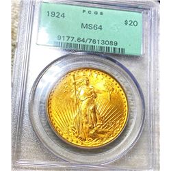 1924 $20 Gold Double Eagle PCGS - MS64