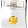 Image 1 : 1929 $2.50 Gold Quarter Eagle NGC - MS63