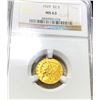 Image 1 : 1929 $2.50 Gold Quarter Eagle NGC - MS63