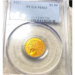 1927 $2.50 Gold Quarter Eagle PCGS - MS63