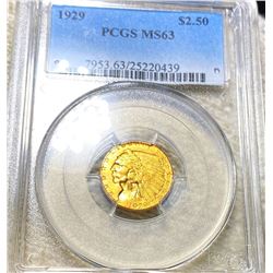 1929 $2.50 Gold Quarter Eagle PCGS - MS63
