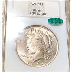 1924 Silver Peace Dollar NGC - MS 64 CAC