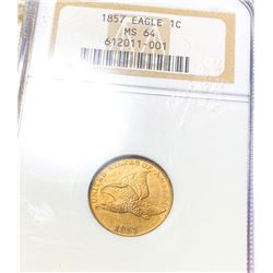 1857 Flying Eagle Cent NGC - MS64