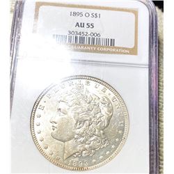 1895-O Morgan Silver Dollar NGC - AU55