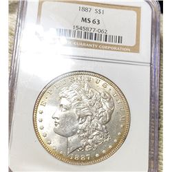 1887 Morgan Silver Dollar NGC - MS63