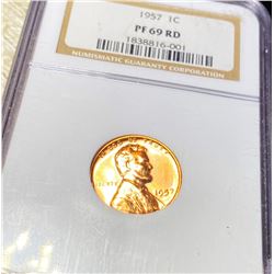 1957 Lincoln Wheat Penny NGC - PF 69 RD
