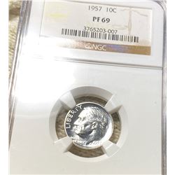 1957 Roosevelt Silver Dime NGC - PF69