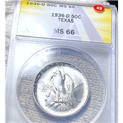1936-D Texas Half Dollar ANACS - MS66