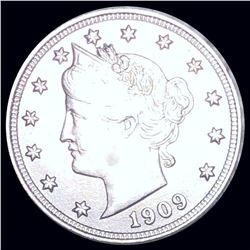 1909 Liberty Victory Nickel ABOUT UNCIRCULATED