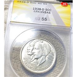1938-D Arkansas Half Dollar ANACS - AU55