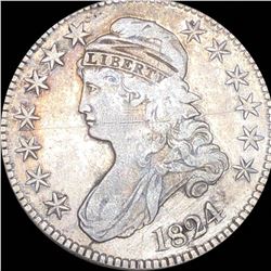 1824 Capped Bust Half Dollar LIGHTLY CIRCULATED