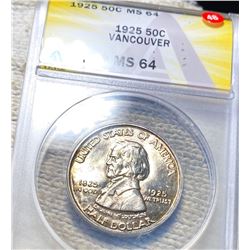 1925 Vancouver Half Dollar ANACS - MS64