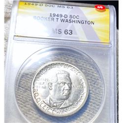 1949-D Booker T. Half Dollar ANACS - MS63