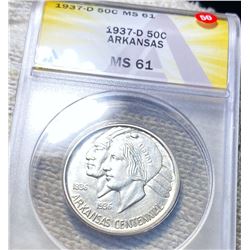 1937-D Arkansas Half Dollar ANACS - MS61