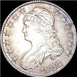 1824 Capped Bust Half Dollar NEARLY UNCIRCULATED