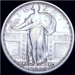 1917-S Type 1 Standing Quarter ABOUT UNCIRCULATED