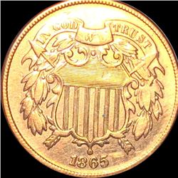 1865 Two Cent Piece AU++