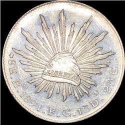 1891 Mexican Silver 8 Reales UNCIRCULATED
