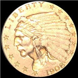 1908 $2.50 Gold Quarter Eagle LIGHTLY CIRCULATED