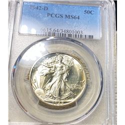 1942-D Walking Half Dollar PCGS - MS64