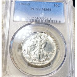 1942-S Walking Half Dollar PCGS - MS64