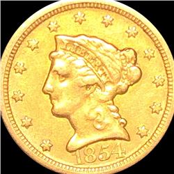 1854-O $2.50 Gold Quarter Eagle LIGHTLY CIRCULATED