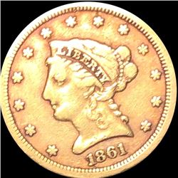 1861 $2.50 Gold Quarter Eagle NICELY CIRCULATED