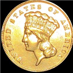 1860-S $3 Gold Piece NEARLY UNCIRCULATED
