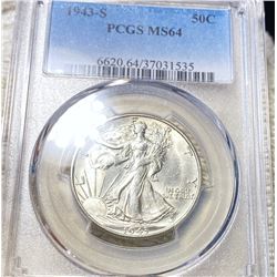 1943-S Walking Half Dollar PCGS - MS64