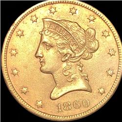 1860-O $10 Gold Eagle CLOSELY UNCIRCULATED