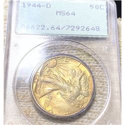 1944-D Walking Half Dollar PCGS - MS64