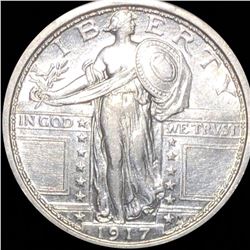 1917 Type 1 Standing Quarter FULL HEAD UNC