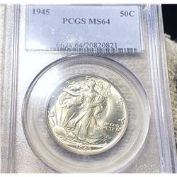 1945 Walking Half Dollar PCGS - MS64