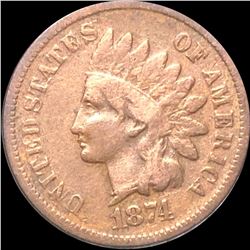 1874 Indian Head Penny NICELY CIRCULATED