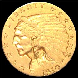 1910 $2.50 Gold Quarter Eagle CLOSELY UNCIRCULATED