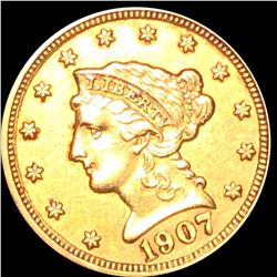 1907 $2.50 Gold Quarter Eagle CLOSELY UNCIRCULATED