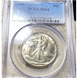 1942 Walking Half Dollar PCGS - MS64