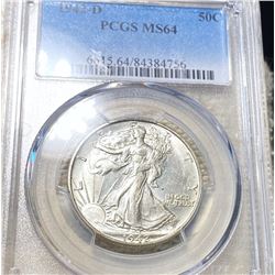 1942-D Walking Half Dollar PCGS - MS64