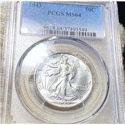 1943 Walking Half Dollar PCGS - MS64