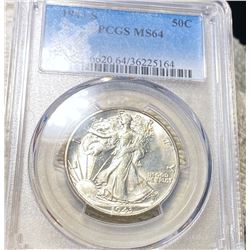 1943-S Walking Half Dollar PCGS - MS64
