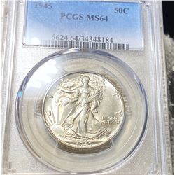 1945 Walking Half Dollar PCGS - MS64