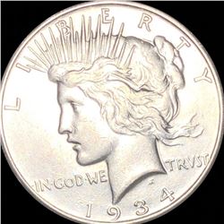 1934-S Silver Peace Dollar NEARLY UNCIRCULATED