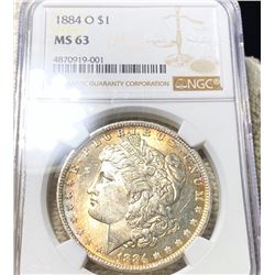 1884-O Morgan Silver Dollar NGC - MS63