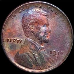1917-S Lincoln Wheat Penny ABOUT UNCIRCULATED